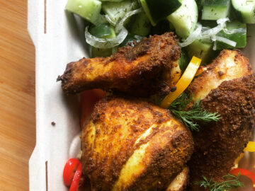 chicken with cucumber salad